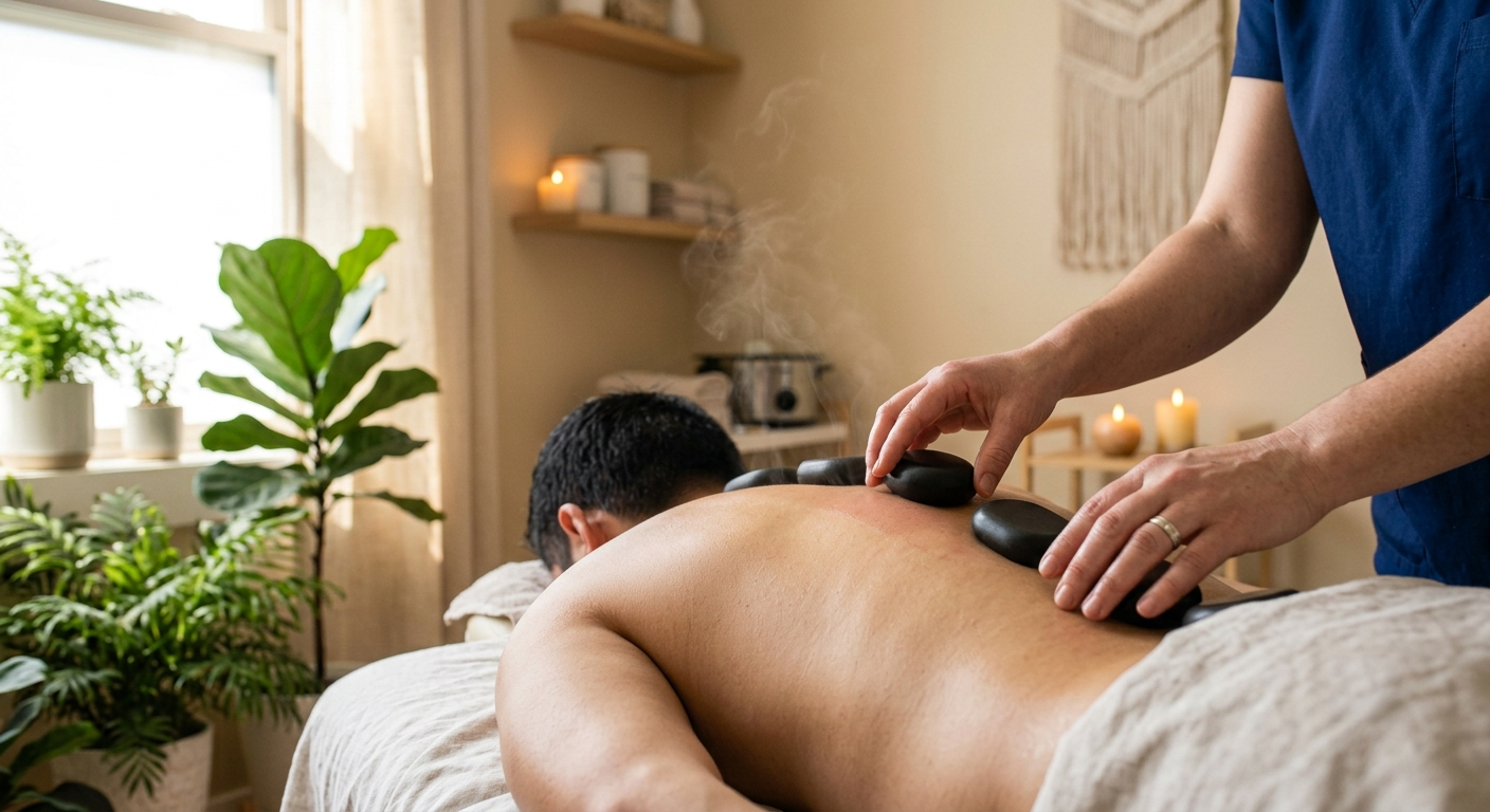 Hot Stone Massage therapy at ThermoCare